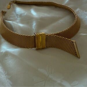 Vintage Grosse 1964 (Dior Designer) Gold Plated Mesh Style Necklace